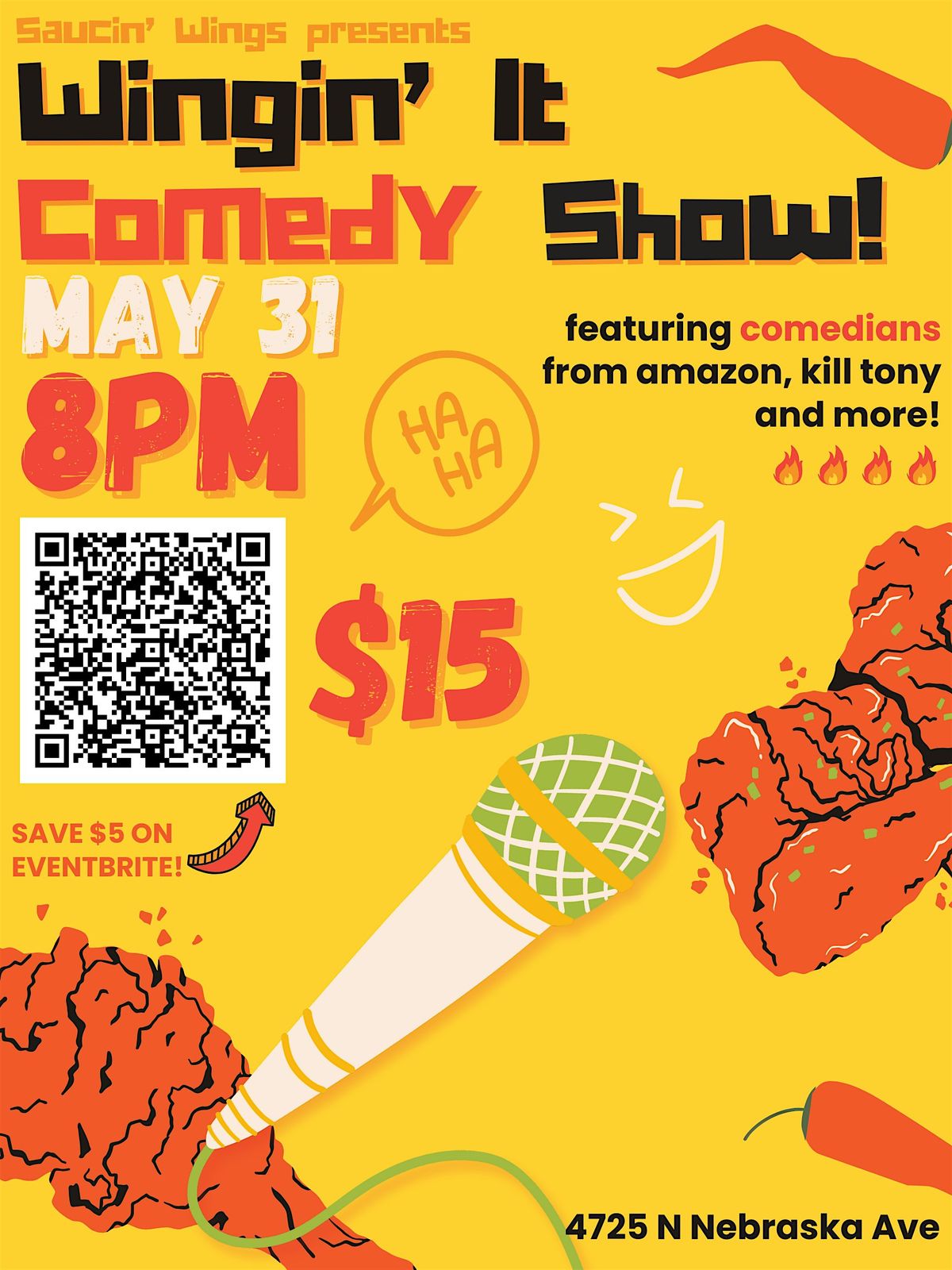 Wingin' It Comedy Show @ Saucin' Wings!, 31 May | Event in Tampa | AllEvents