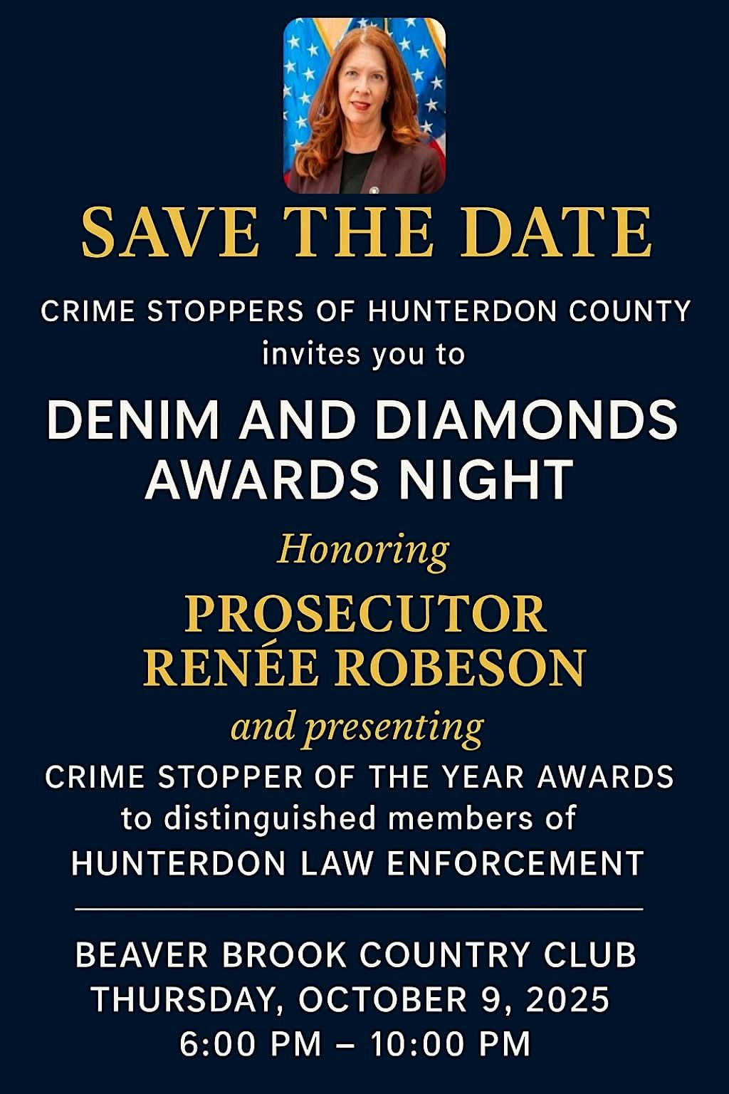 CRIME STOPPERS OF HUNTERDON COUNTY Denim & Diamonds Awards Night, 9 October | Event in Clinton Township