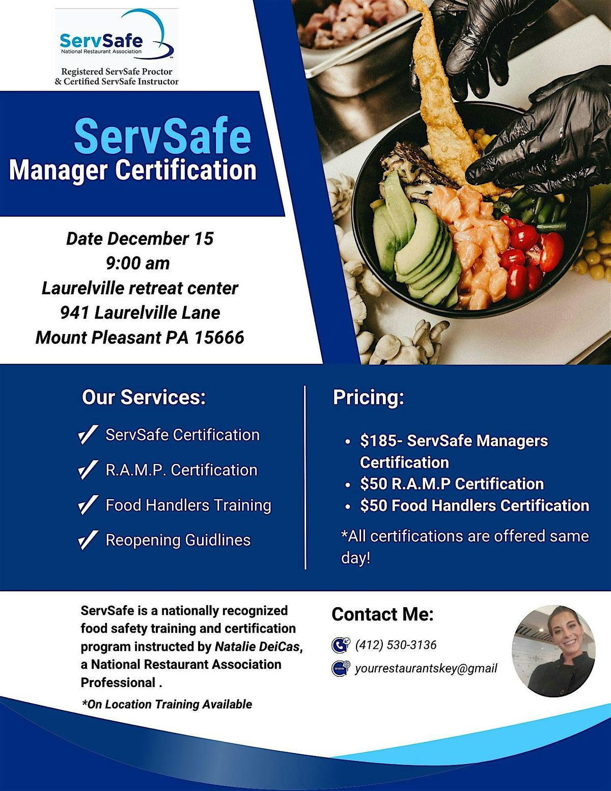 Serve Safe Manager Certification, 15 December | Event in Mount Pleasant | AllEvents