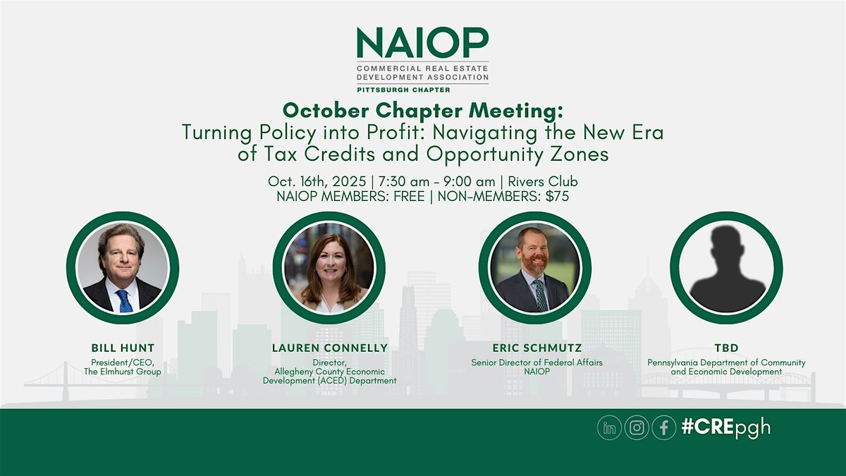 Oct. Chapter Meeting - Turning Policy into Profit, 16 October | Event in Pittsburgh | AllEvents
