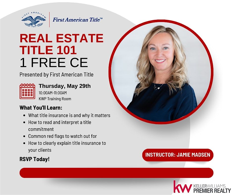 Real Estate Title 101 (1 CE) w/ Jamie Madsen, 29 May | Event in Colorado Springs | AllEvents