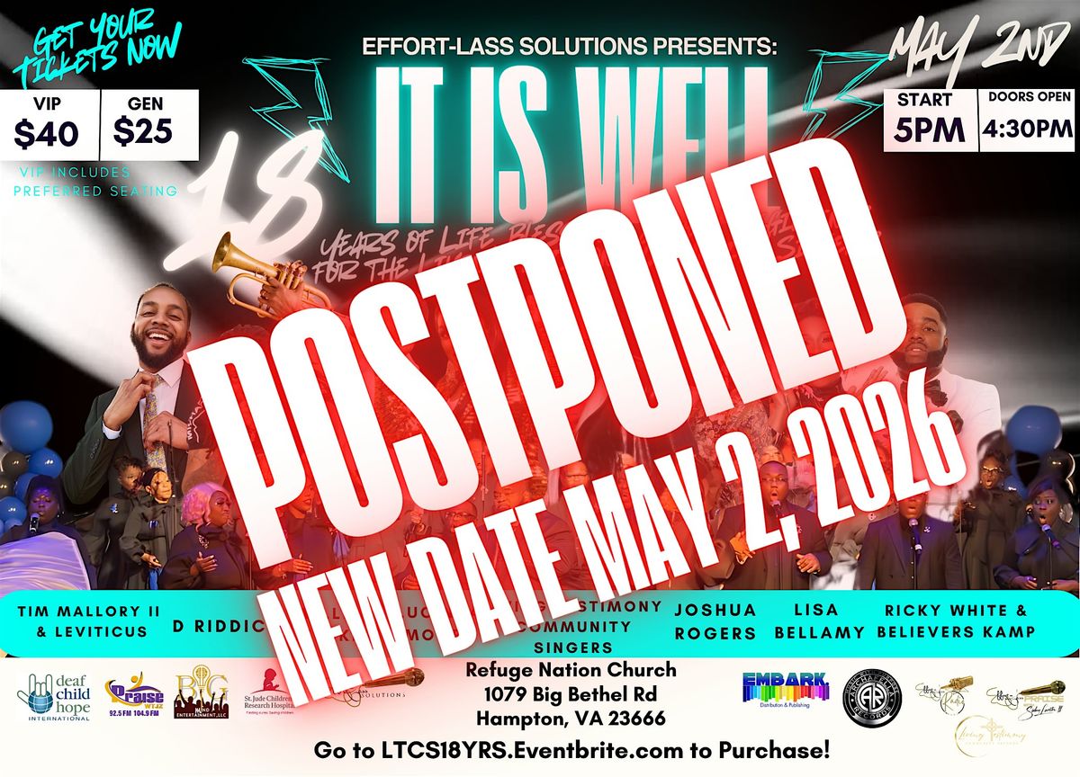 It Is Well: 18 Years of Life, Blessings, & New Beginnings, 2 May | Event in Hampton | AllEvents