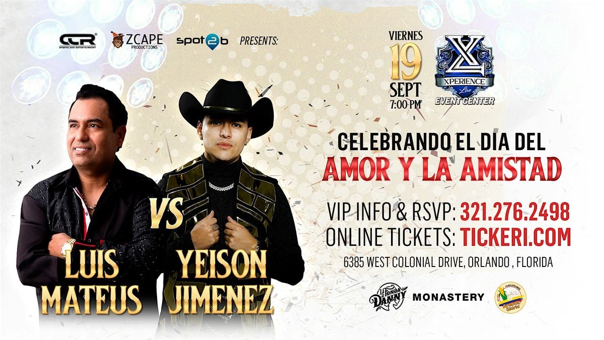 Yeison Jimenez VS Luis Mateus en Orlando, 19 September | Event in Orlando | AllEvents