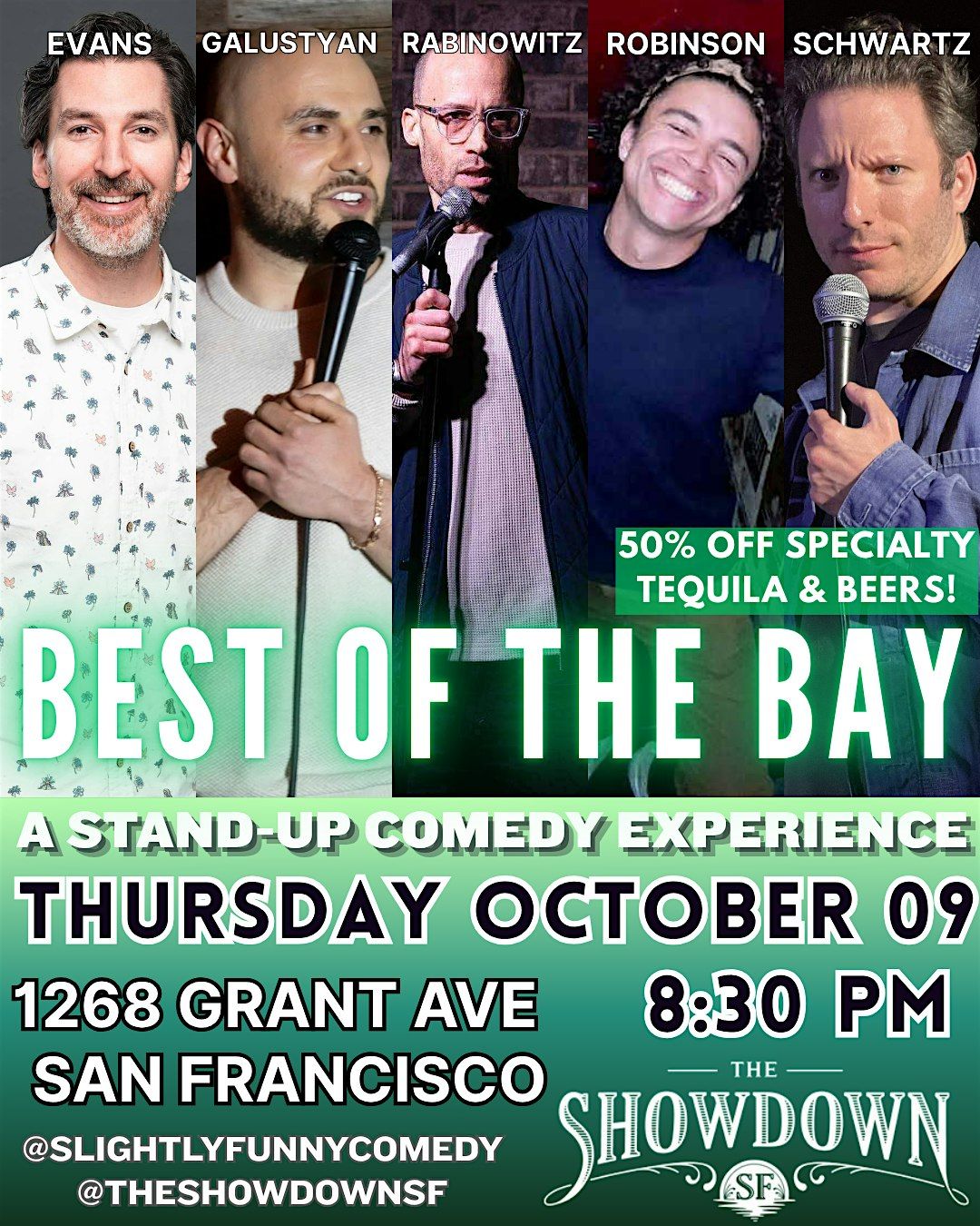 "BEST OF THE BAY" Stand-Up Comedy @ The Showdown (North Beach, SF), 9 October | Event in San Francisco