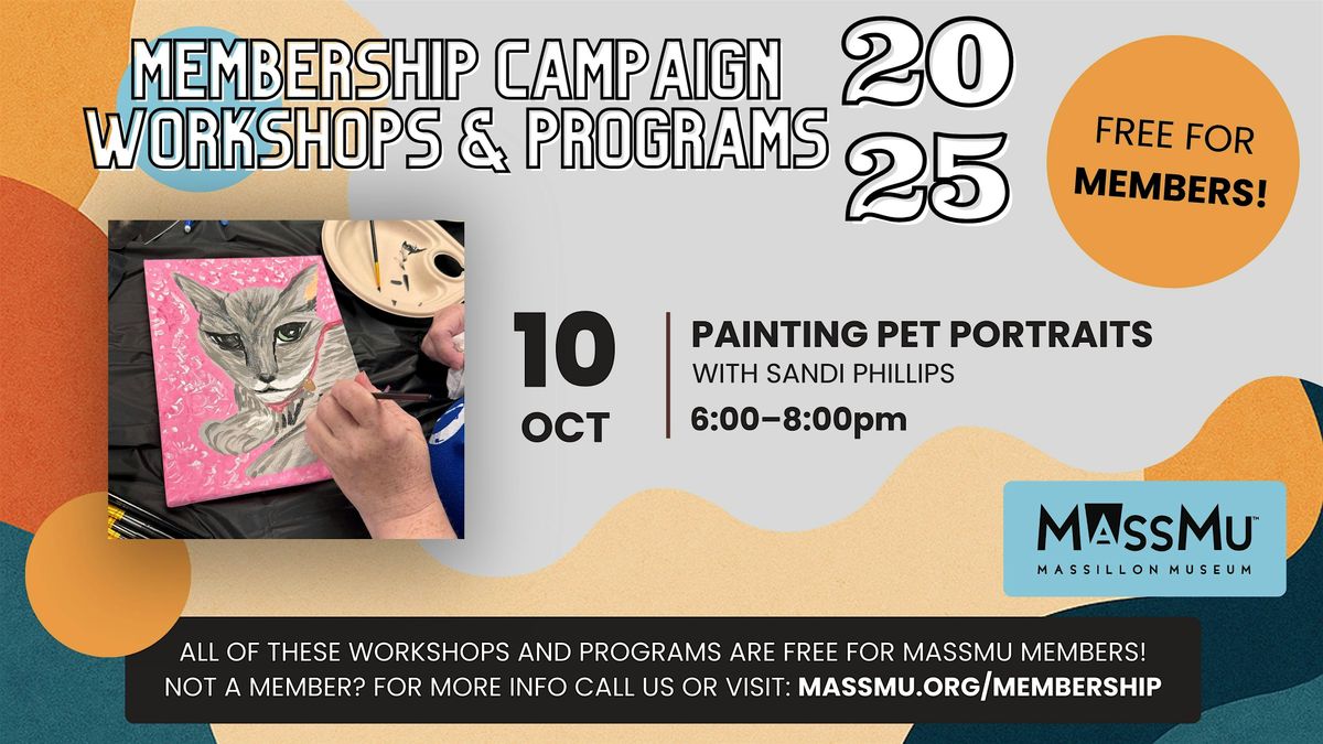 Member Workshop - Pet Portrait Painting with Sandi Phillips, 10 October | Event in Massillon | AllEvents