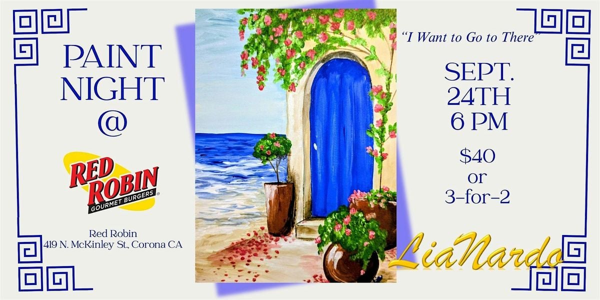 Paint Night with LiaNardo Mobile Paint & Sip at Red Robin, Corona, 24 September | Event in Corona | AllEvents