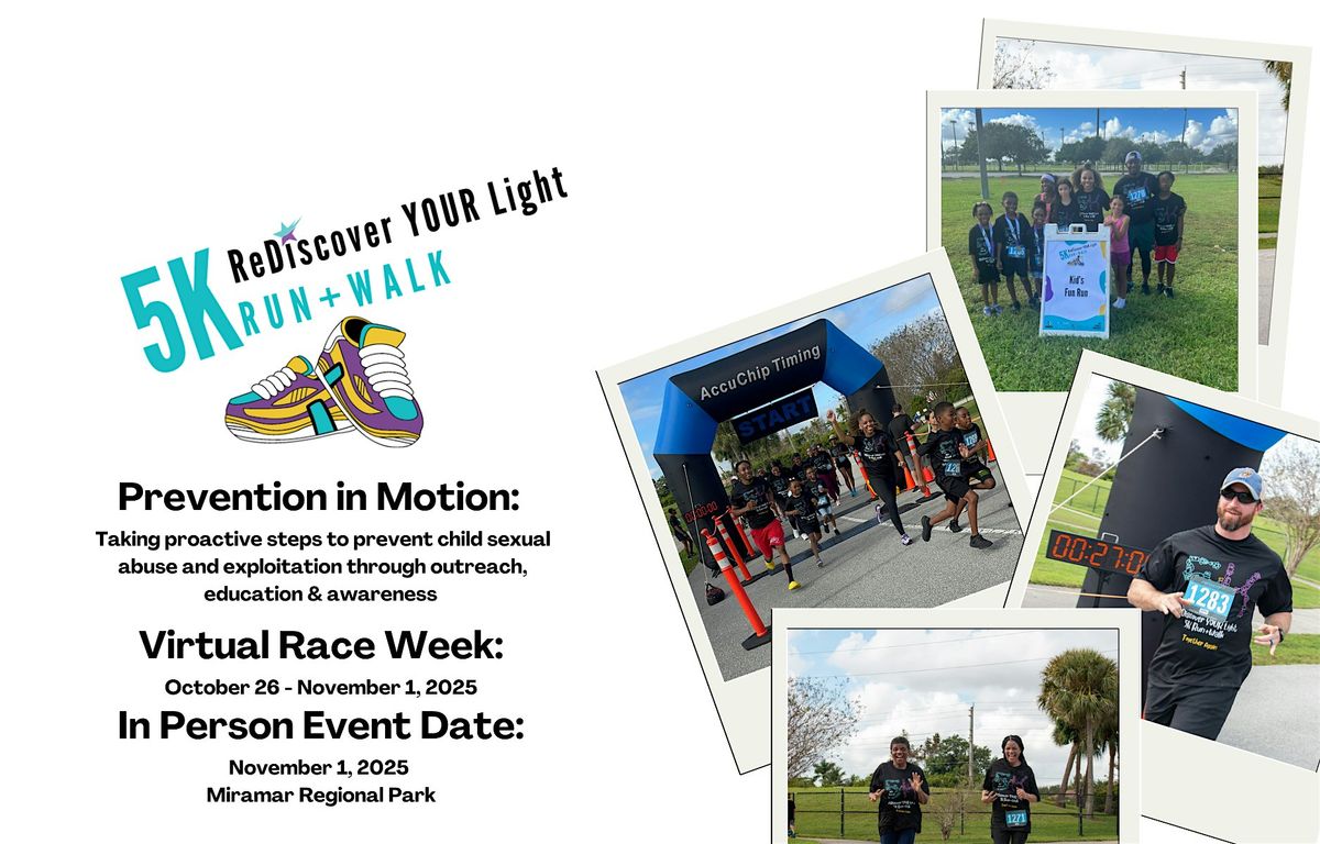8th Annual ReDiscover YOUR Light 5K Run+Walk, 1 November | Event in Miramar | AllEvents