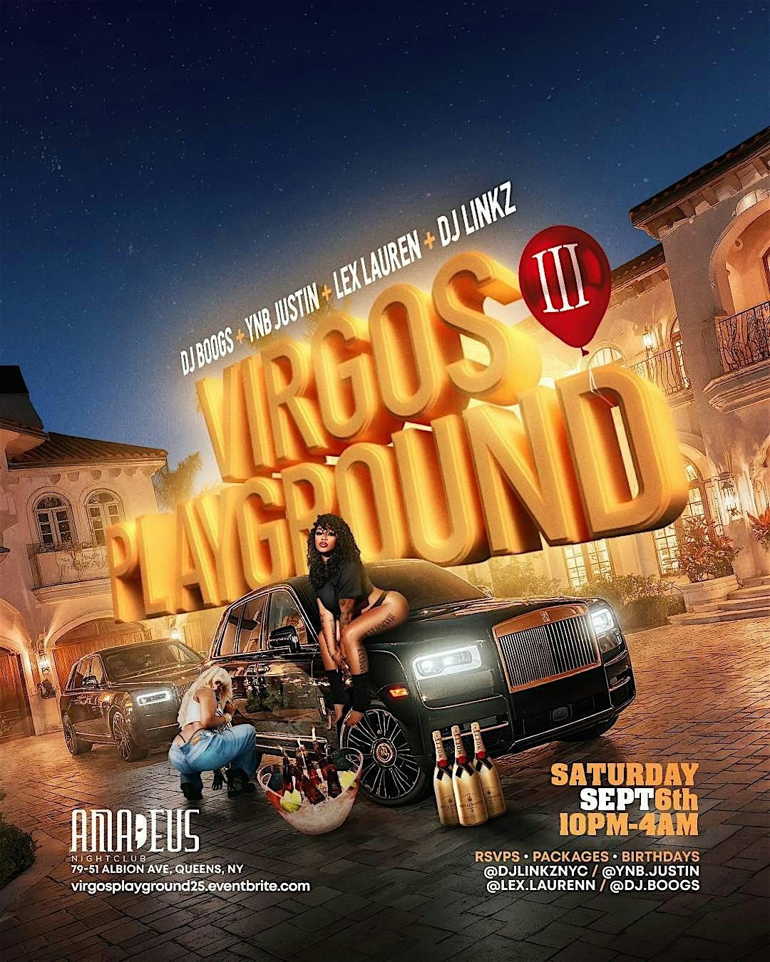 VIRGOS PLAYGROUND III, 6 September | Event in Queens | AllEvents