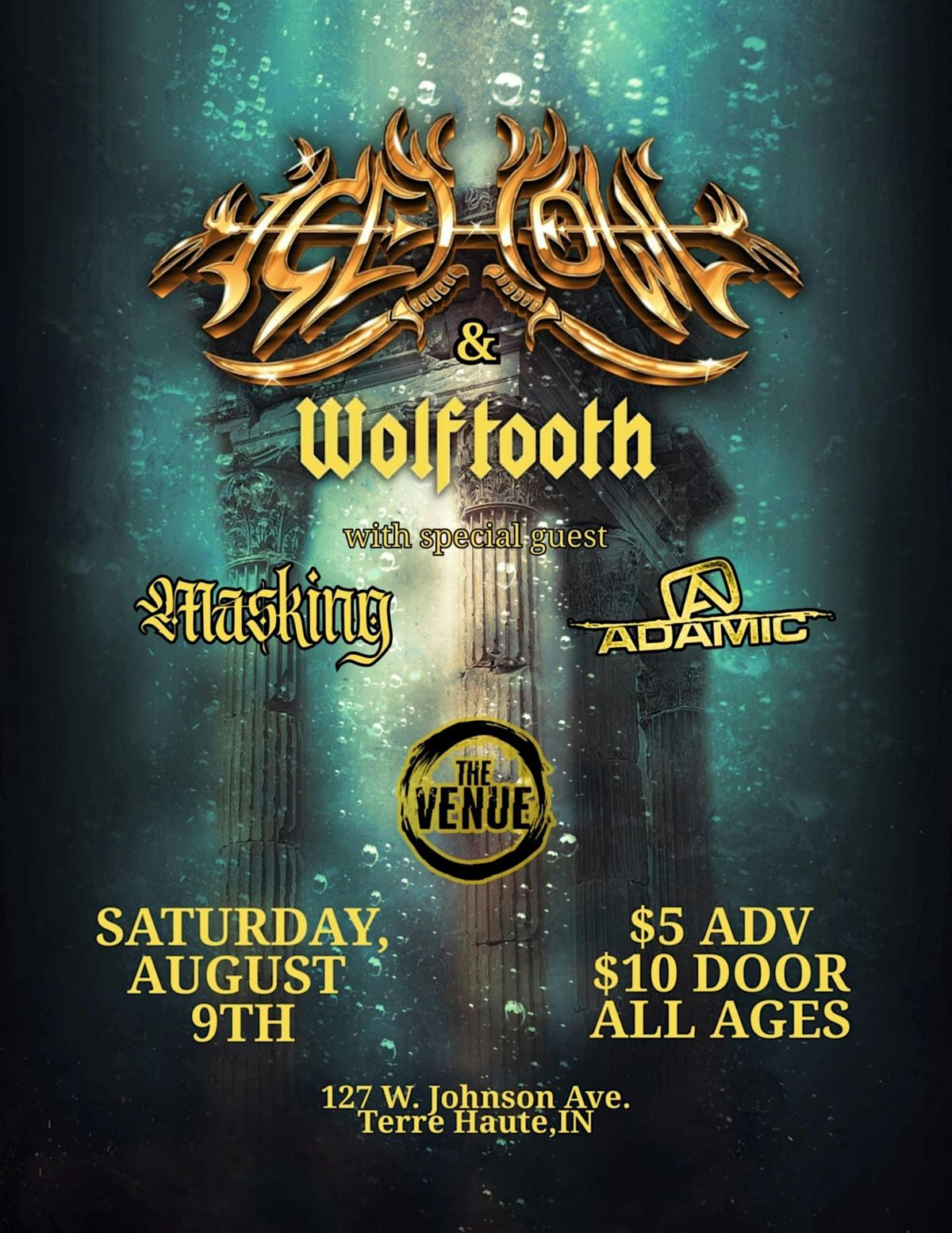 The Venue @WVCC PRESENTS: Icehowl|Wolftooth|Adamic|Masking, 9 August | Event in West Terre Haute | AllEvents