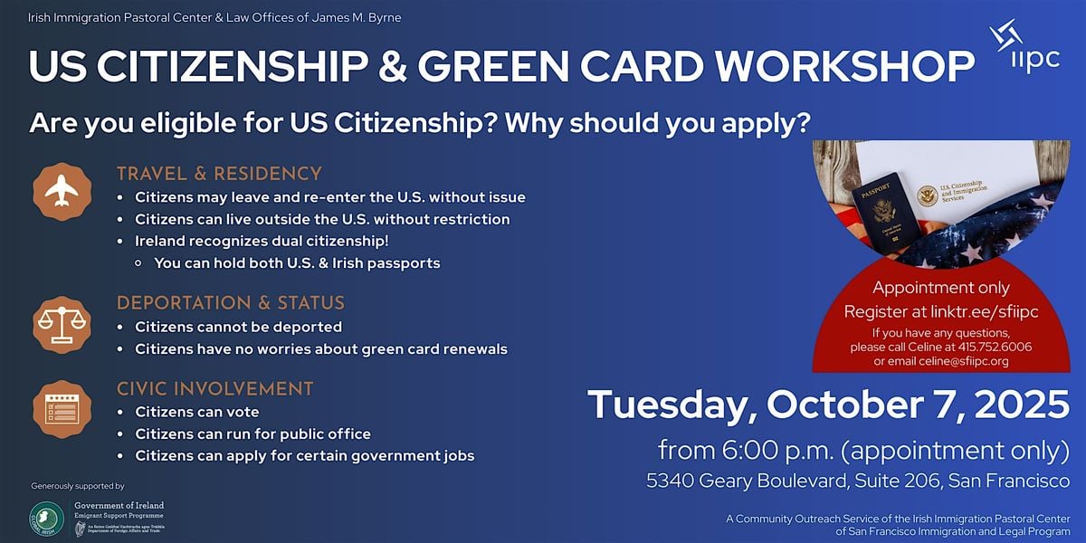 US Citizenship & Green Card Workshop, 7 October | Event in San Francisco | AllEvents