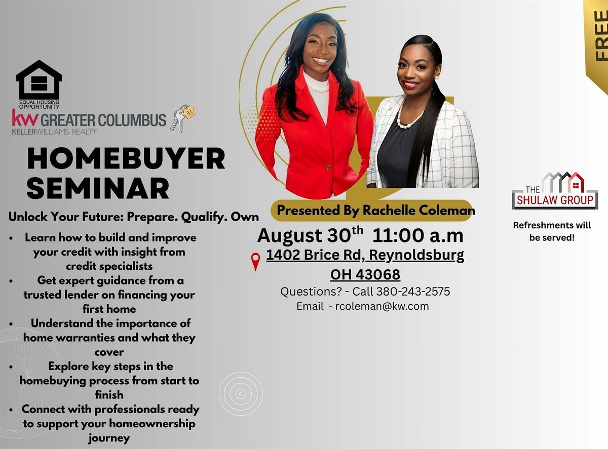 Homeownership 2026 Seminar: Building Credit & Securing Your First Home, 30 August | Event in Reynoldsburg
