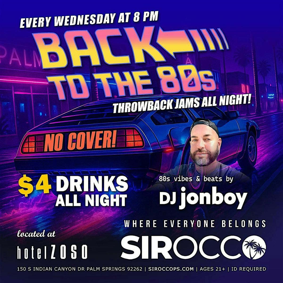Back to the 80s – Every Wednesday at Sirocco! | Event in Palm Springs | AllEvents