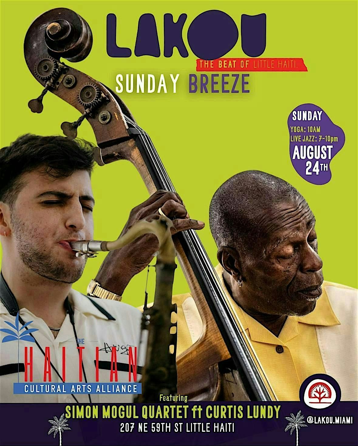 Simon Mogul Quartet ft Curtis Lundy at Lakou Miami, 24 August | Event in Miami | AllEvents