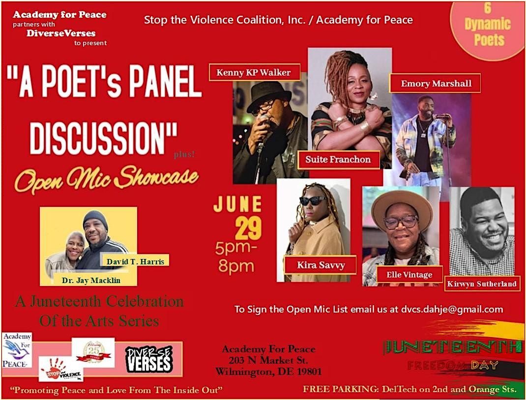 A Poet's Panel Discussion and Open Mic Showcase, 29 June | Event in Wilmington | AllEvents