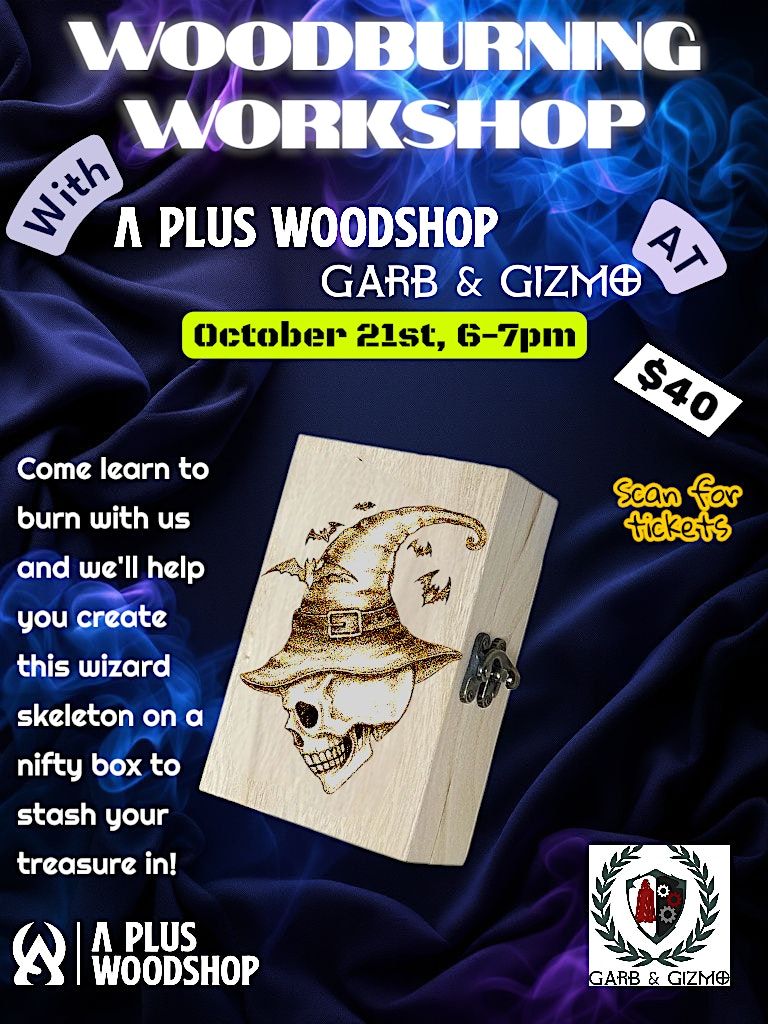 Woodburning Workshop at Garb & Gizmo, 21 October | Event in Soap Lake | AllEvents