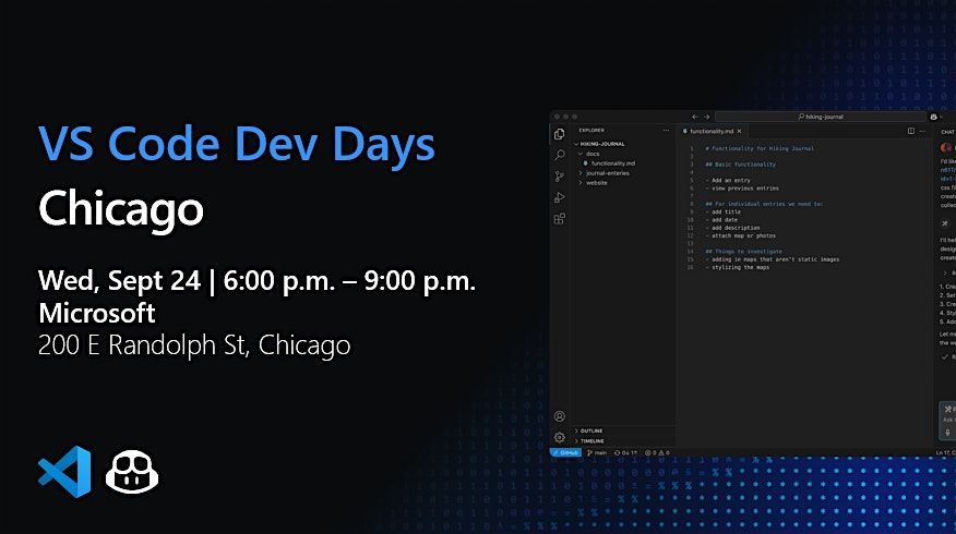 VS Code Dev Days Chicago, 24 September | Event in Chicago | AllEvents