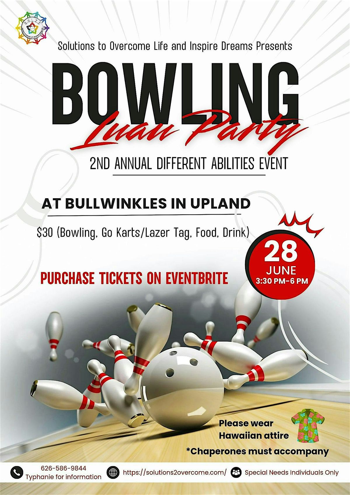 Different Abilities Bowling Luau, 28 June | Event in Upland | AllEvents
