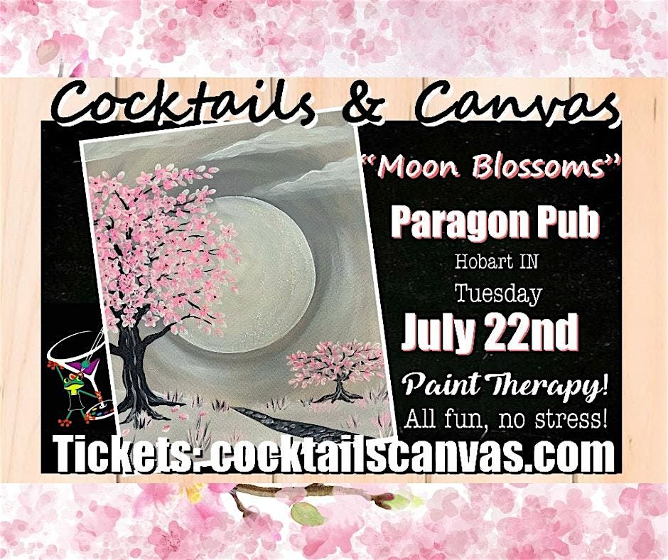 "Moon Blossoms" Cocktails and Canvas Painting Art Event, 22 July | Event in Hobart | AllEvents