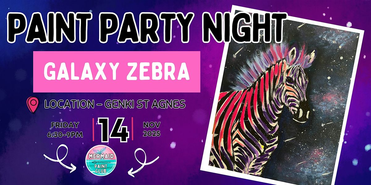 Galaxy Zebra Paint Party | Paint and Sip at Genki in St Agnes, 14 November | Event in St Agnes | AllEvents