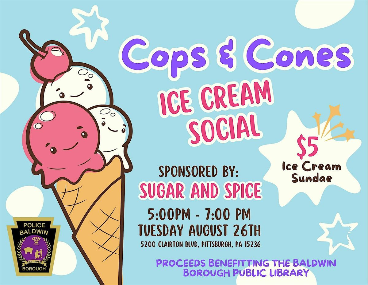 Cops & Cones Ice Cream Social - Sponsored by Sugar and Spice, 26 August | Event in Pittsburgh | AllEvents