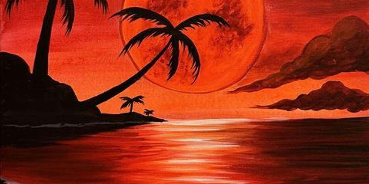Blood Moon Over Beach - Paint and Sip by Classpop!™, 30 June | Event in Houston | AllEvents