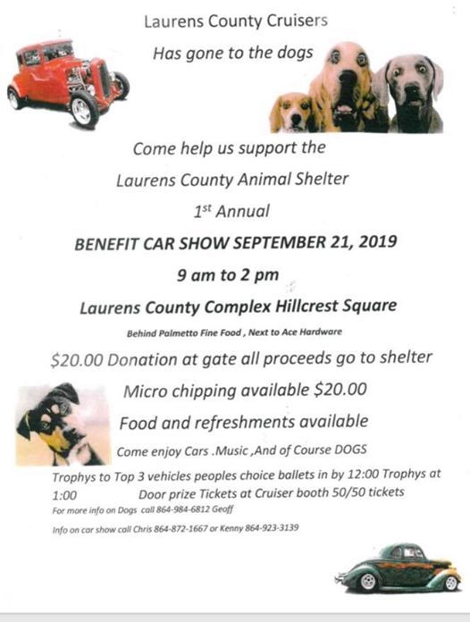 Heart of LCAC Laurens County Cruisers Car Show, 100 Hillcrest Sq