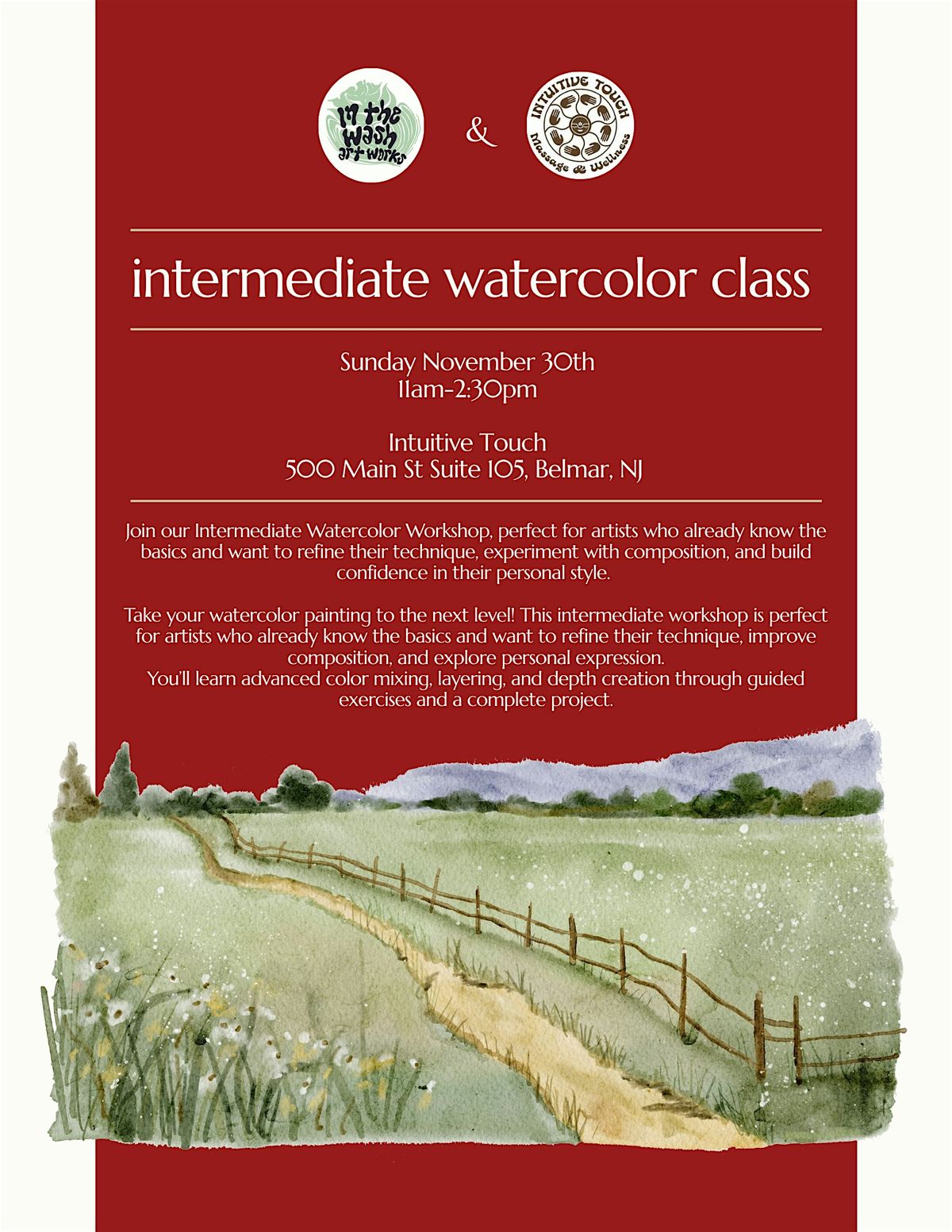 Intermediate Watercolor Workshop, 30 November | Event in Belmar | AllEvents