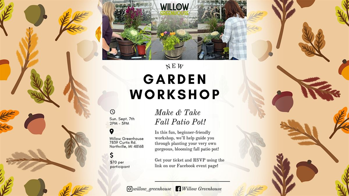 9/7 Fall Patio Pot Make & Take Workshop, 7 September | Event in Northville | AllEvents