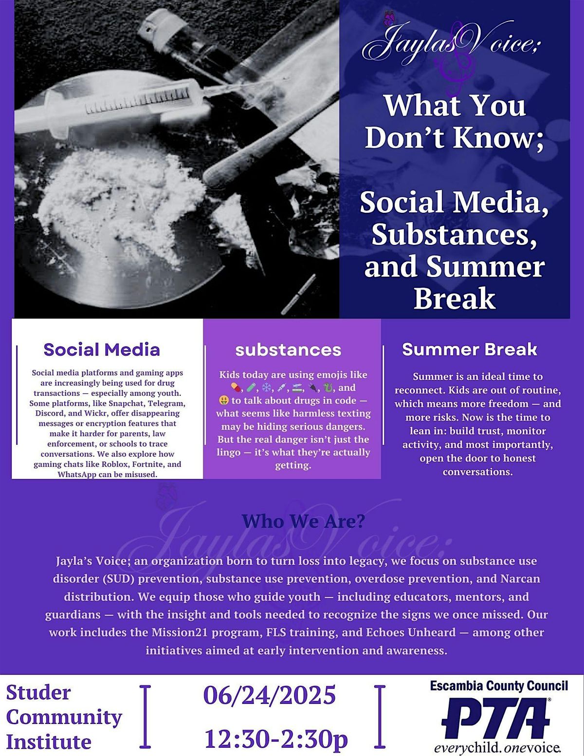 What you don’t know; Social Media, Substances and summer break., 24 June | Event in Pensacola | AllEvents