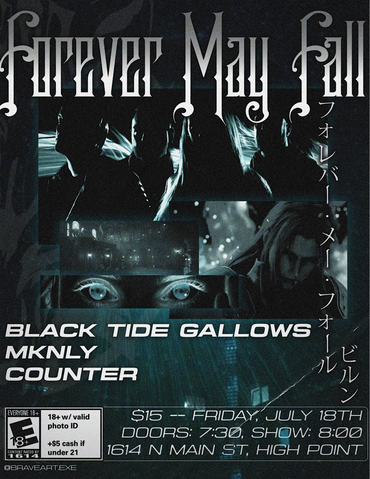 FOREVER MAY FALL W/ Black Tide Gallows,MKNLY and Counter, 18 July | Event in High Point | AllEvents