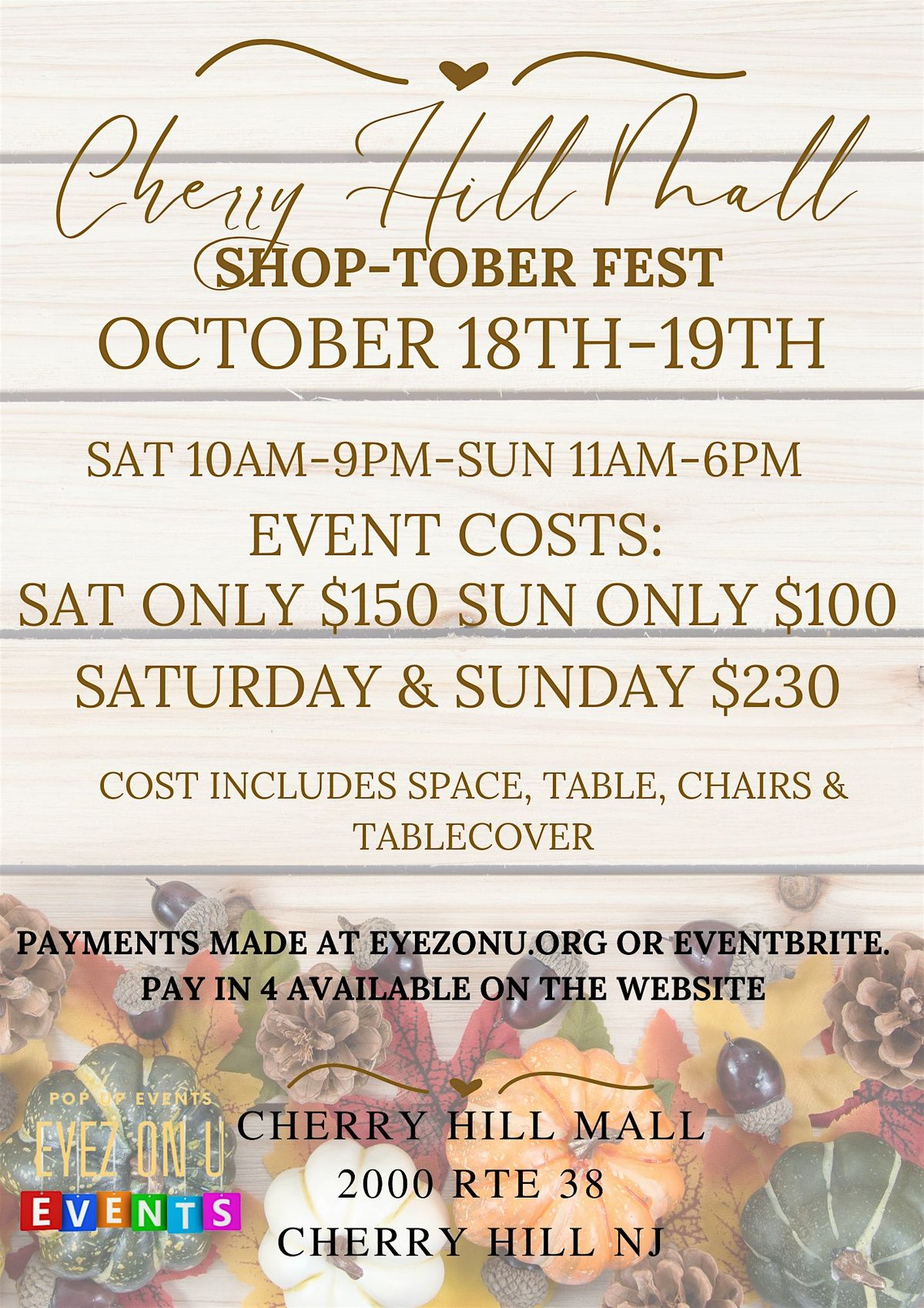 Cherry Hill Mall Shop-Tober Fest Vendor Event, 18 October | Event in Cherry Hill | AllEvents