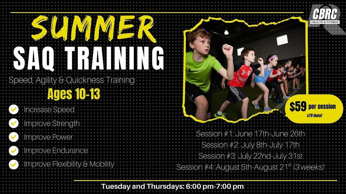 Summer SAQ Training at CBRC Health & Fitness - Session 2, 8 July | Event in Richland | AllEvents