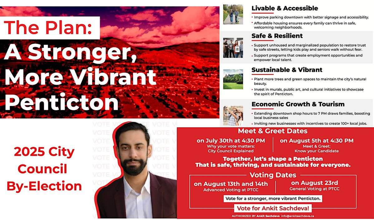 Meet & Greet - Ankit Sachdeva - Know your Candidate!, 5 August | Event in Penticton | AllEvents