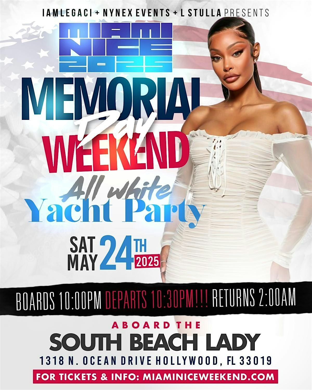 MIAMI NICE 2025 MEMORIAL DAY WEEKEND ANNUAL ALL WHITE YACHT PARTY, 24 May | Event in Hollywood | AllEvents