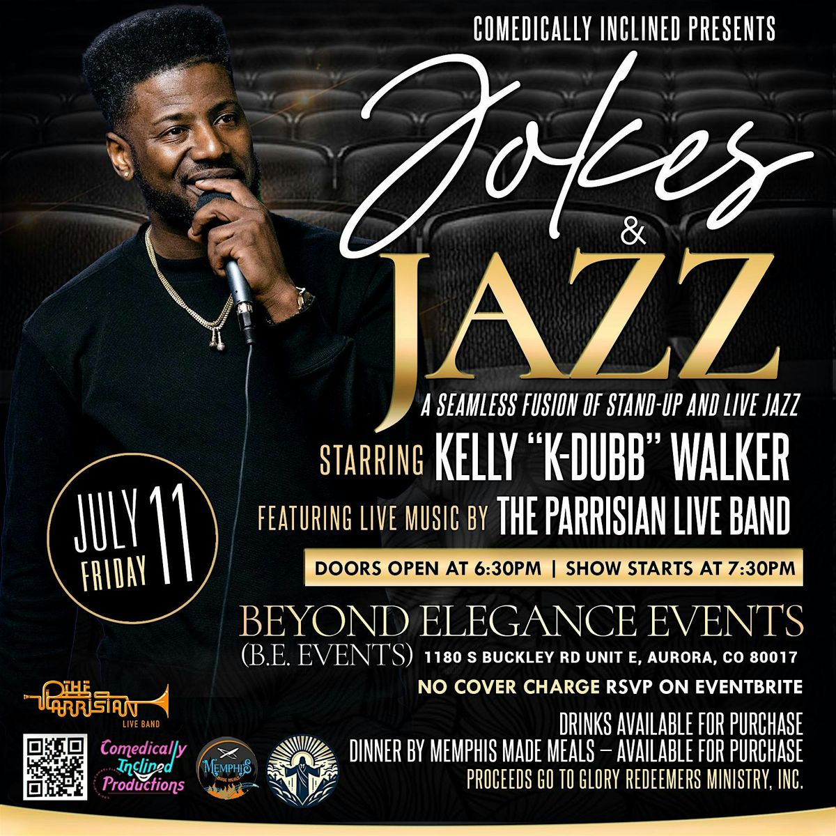 Comedian K-Dubb featuring The Parrisian Live Band - Jokes and Jazz, 11 July | Event in Aurora | AllEvents