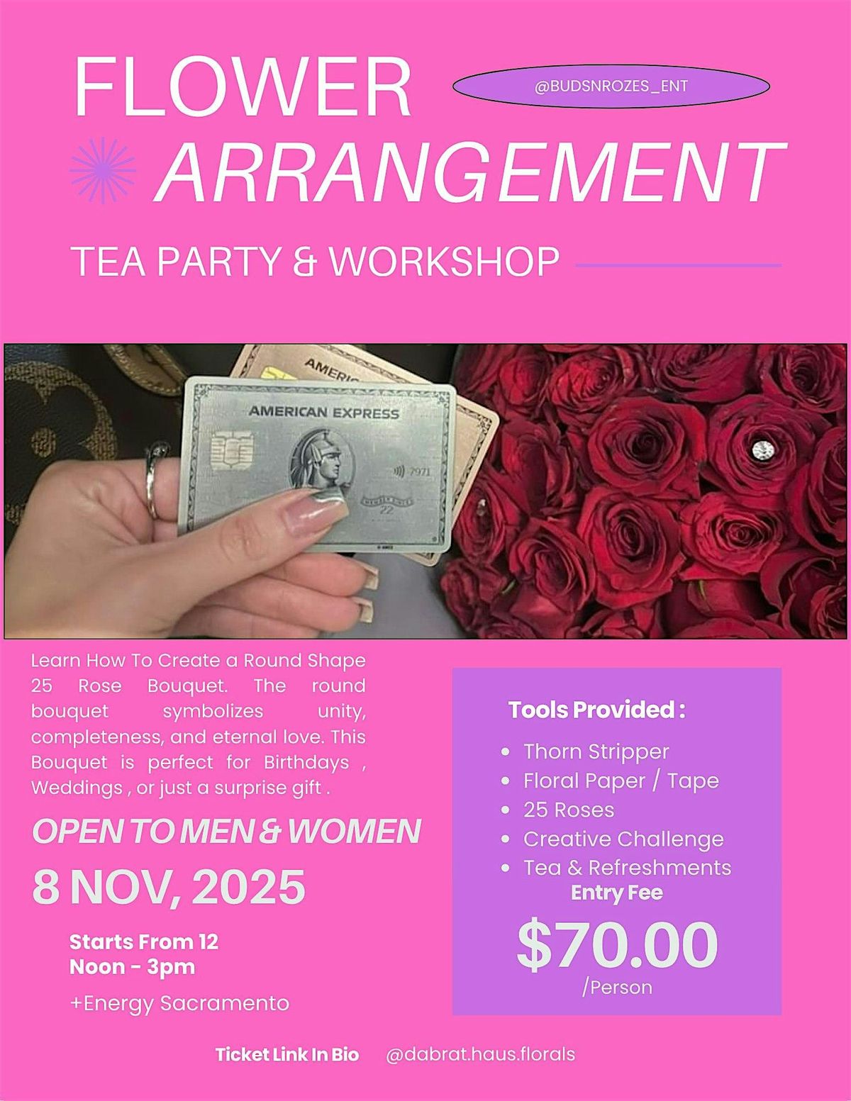 Floral Arrangement Tea Party & Workshop, 8 November | Event in Sacramento | AllEvents