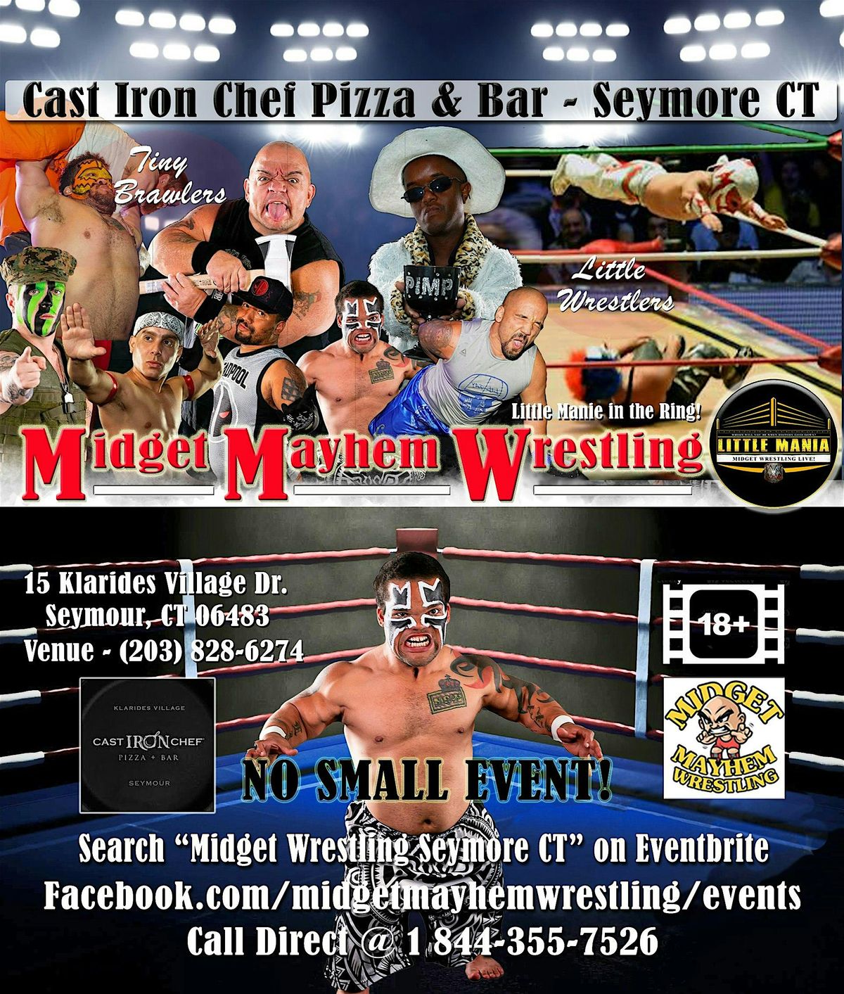 Midget Mayhem / Little Mania Wrestling in Through the Ring! Seymore CT 18+, 7 December | Event in Seymour