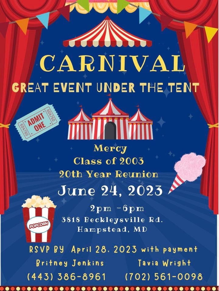 Carnival Great Event Under The Tent, 3818 Beckleysville Rd. Hampstead
