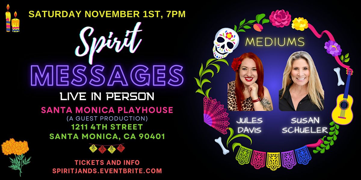 Evening of Spirit Messages with Mediums Jules Davis and Susan Schueler, 1 November | Event in Santa Monica