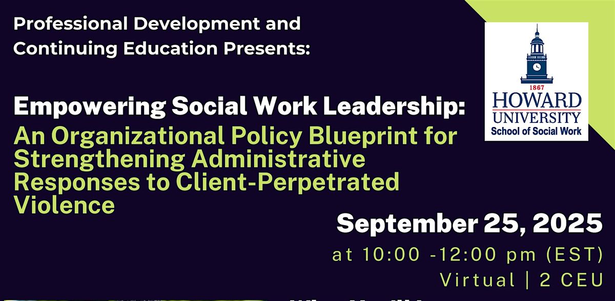 Strengthening Administrative Responses to Client-Perpetrated Violence, 25 September | Event in Washington