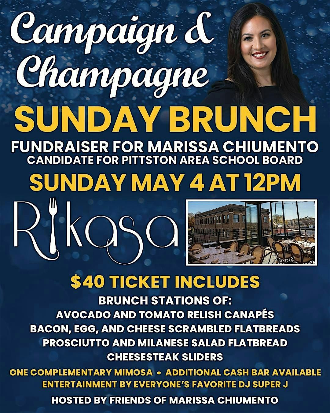 Campaign & Champagne Sunday Brunch Fundraiser for Marissa Chiumento | Event in Pittston | AllEvents
