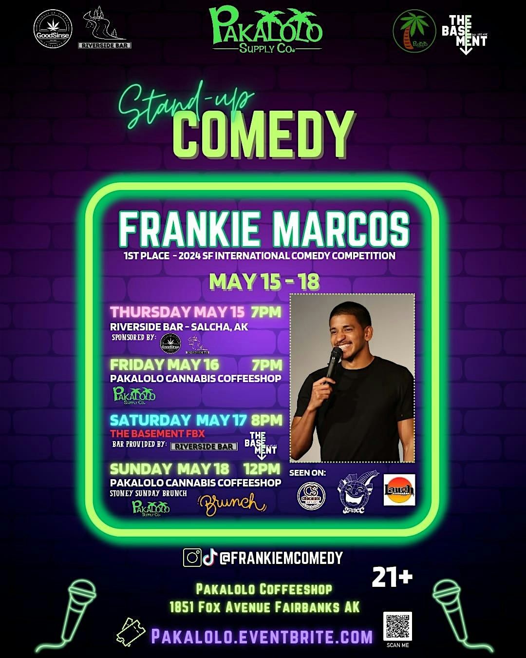 Saturday Night Comedy - Frankie Marcos Live at The Basement! | Event in Fairbanks | AllEvents