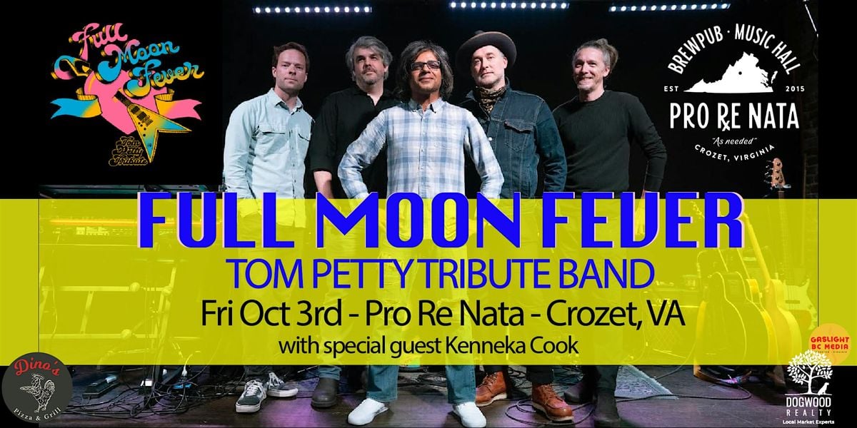 Full Moon Fever: Tom Petty Tribute w/ Kenneka Cook @ Pro Re Nata, 3 October | Event in Crozet | AllEvents
