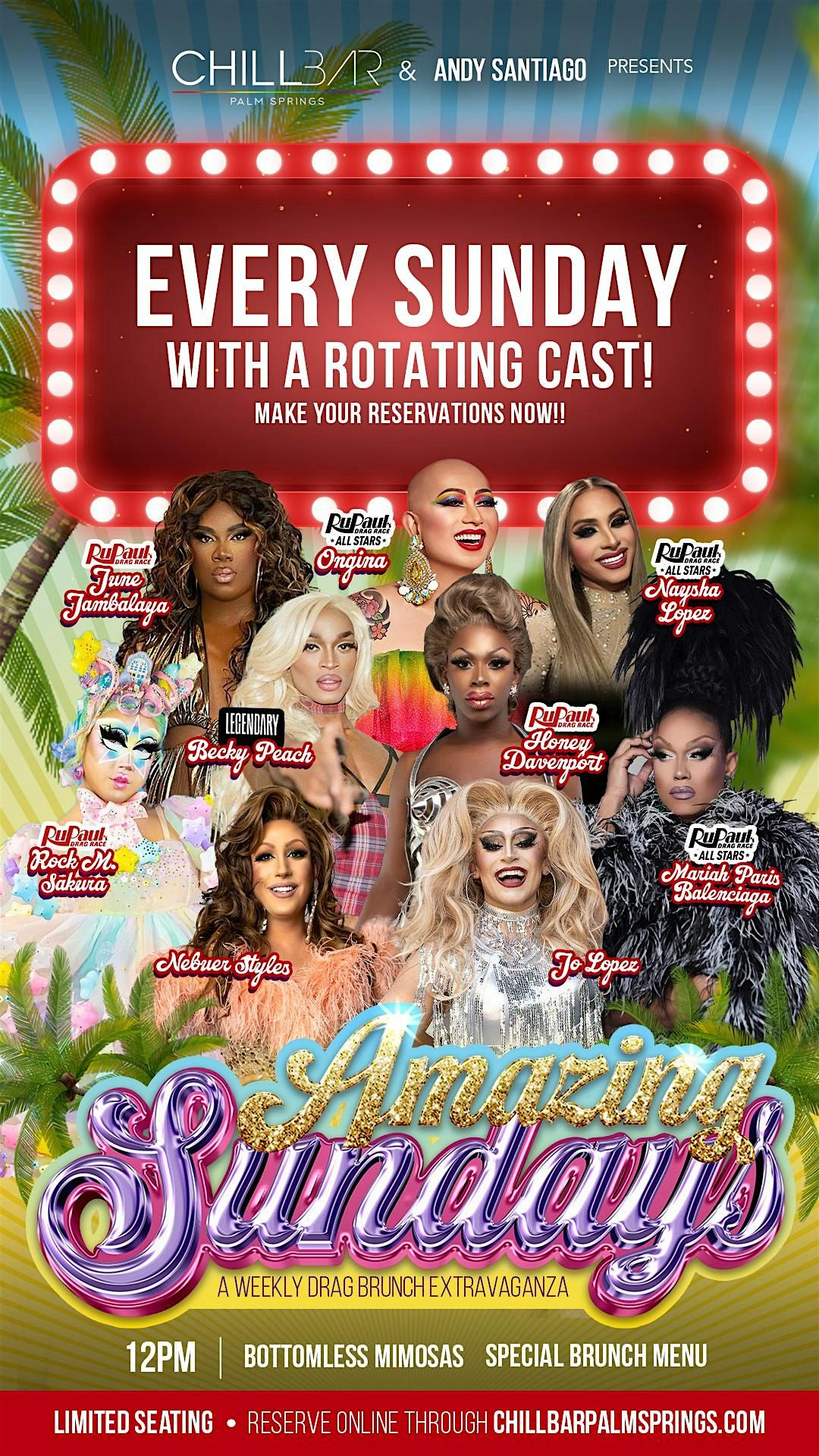 AMAZING SUNDAYS DRAG BRUNCH at CHILL BAR PALM SPRINGS, 22 June | Event in Palm Springs | AllEvents