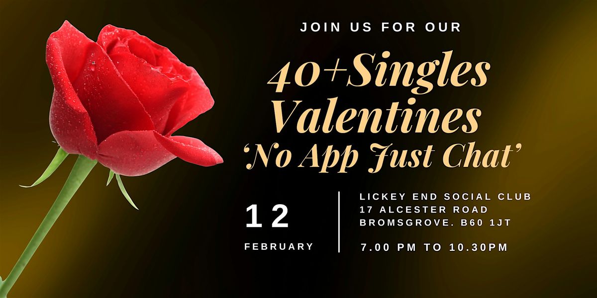 ❤️ Valentine’s Singles Social – No App Just Chat - Bromsgrove (40+), 12 February | Event in Lickey End