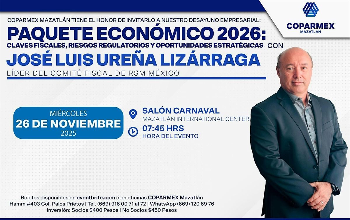 Desayuno con José Luis Ureña, 26 November | Event in Mazatlán | AllEvents