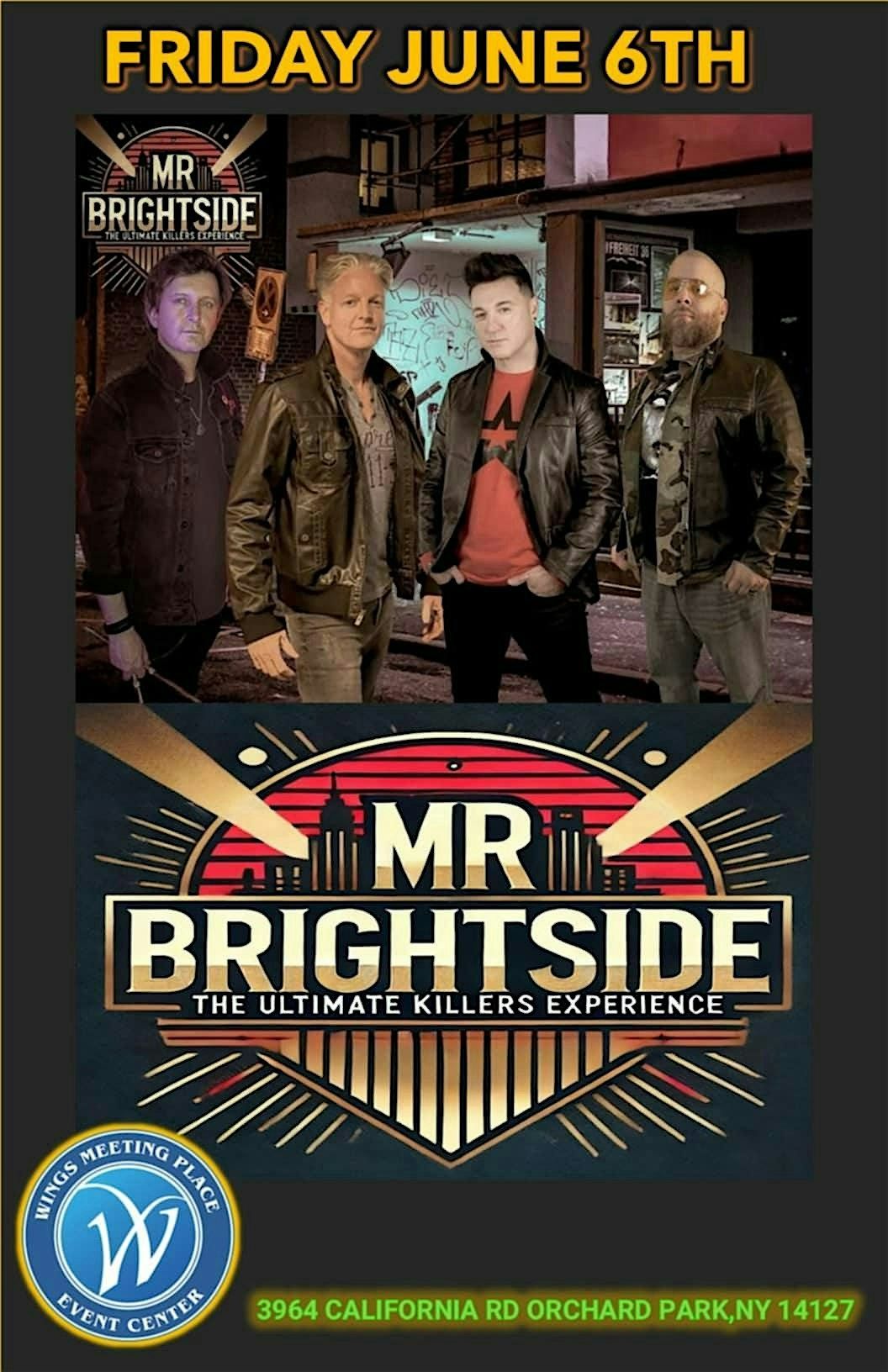 The Killers Tribute at Wings Meeting Place, 6 June | Event in Orchard Park | AllEvents