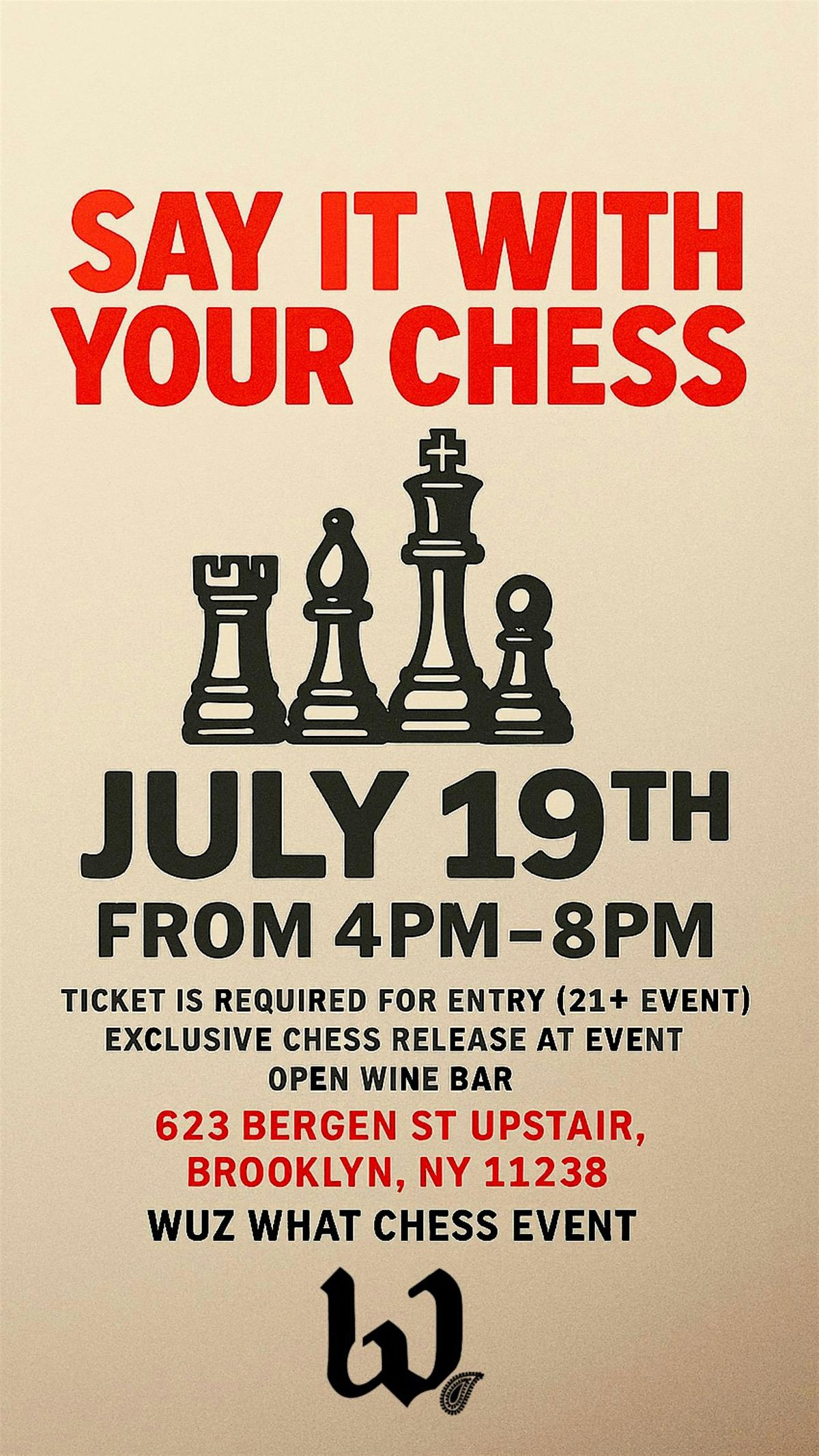 Wuz What "SAY IT WITH YOUR CHESS" Event | Event in Brooklyn | AllEvents