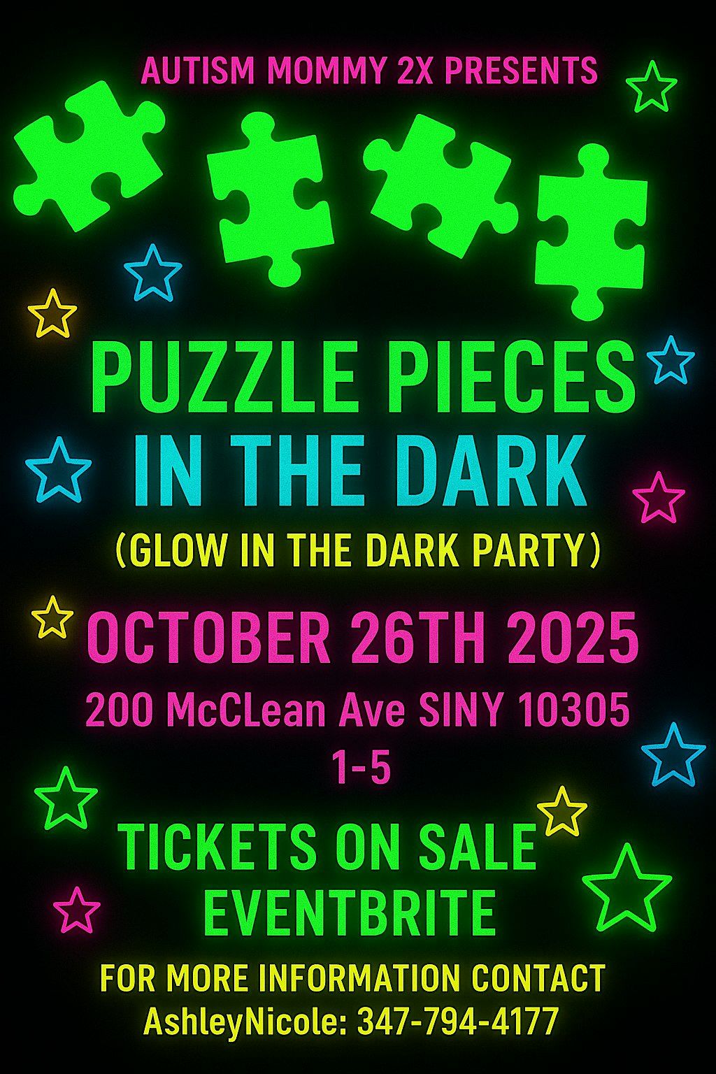 Puzzle Pieces in the Dark, 26 October | Event in Staten Island | AllEvents