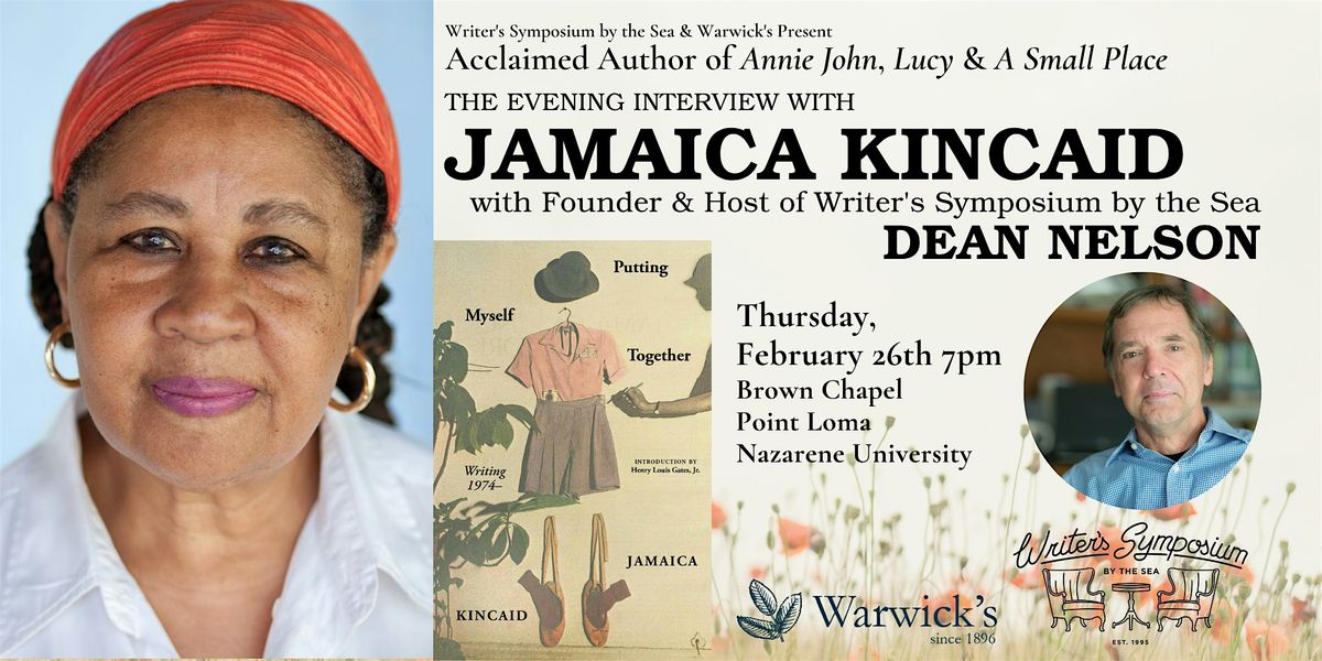 Jamaica Kincaid Writers Symposium by the Sea w/Dean Nelson, 26 February | Event in San Diego | AllEvents